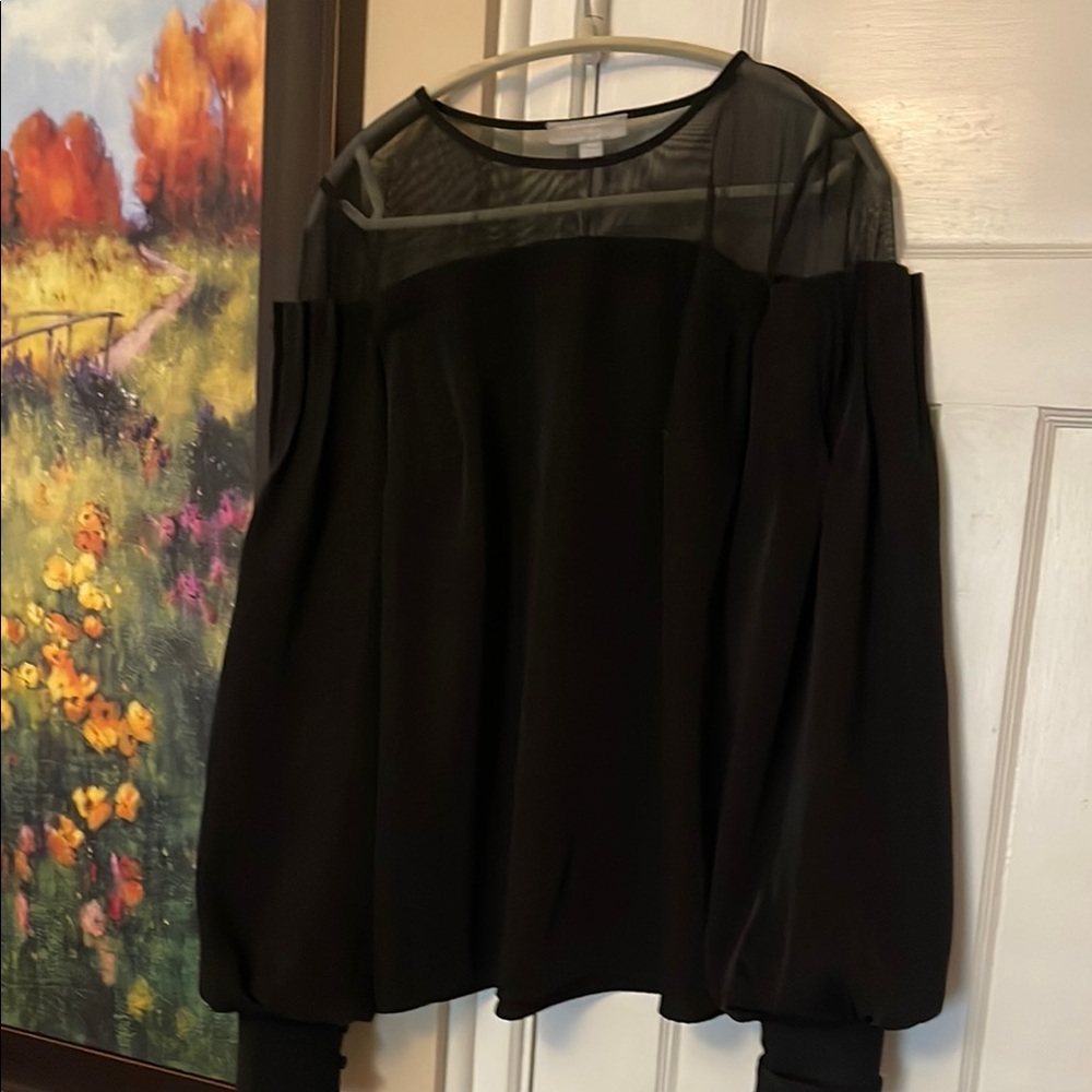 Black Asymmetrical Cut Out Blouse